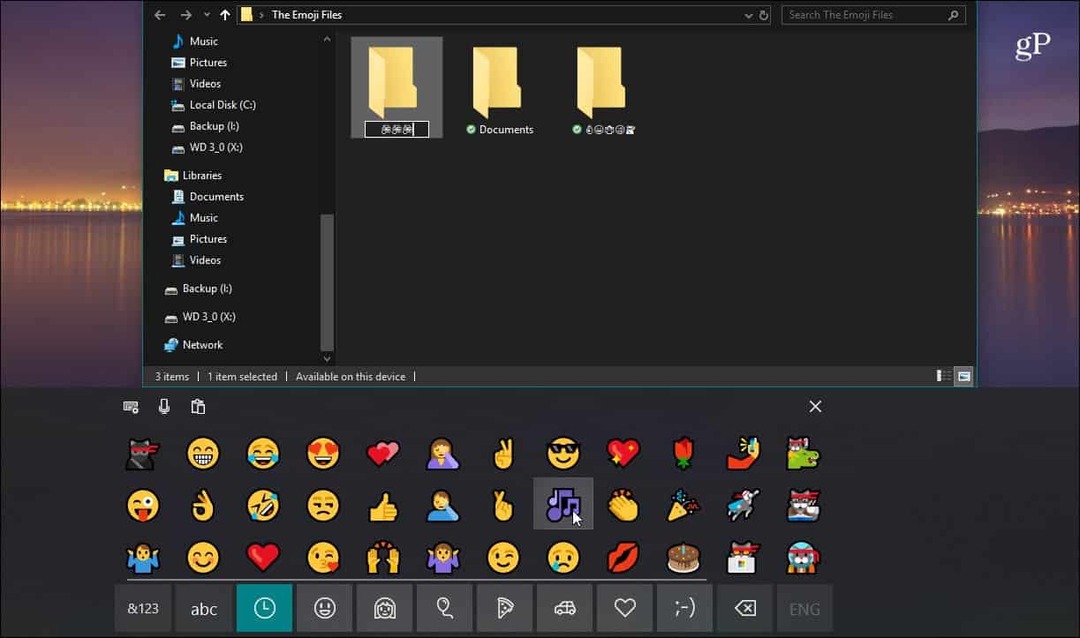 Αγγίξτε το πληκτρολόγιο Emoji File Explorer