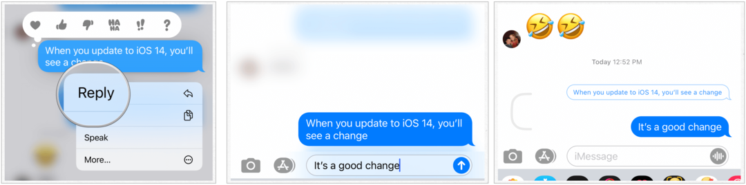 Ενσωματωμένα μηνύματα iOS 14