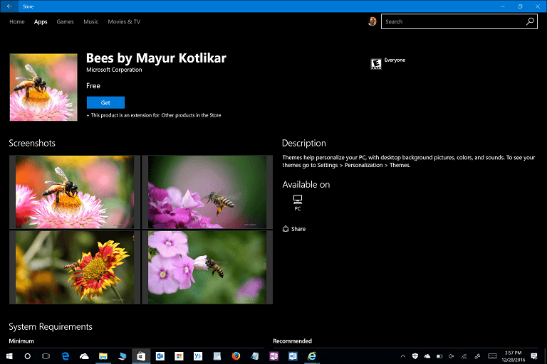 Θέματα, Ενημέρωση δημιουργών των Windows 10, Εξατομίκευση, Πίνακας ελέγχου