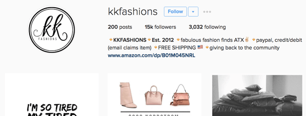 kk fashions instagram βιο