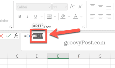 excel επιλεγμένο σφάλμα αναφοράς