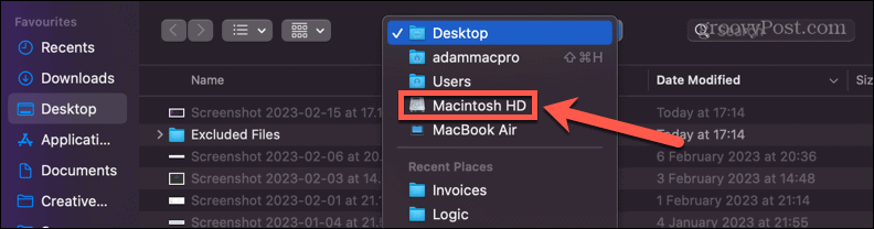 σκληρός δίσκος επιλογής mac