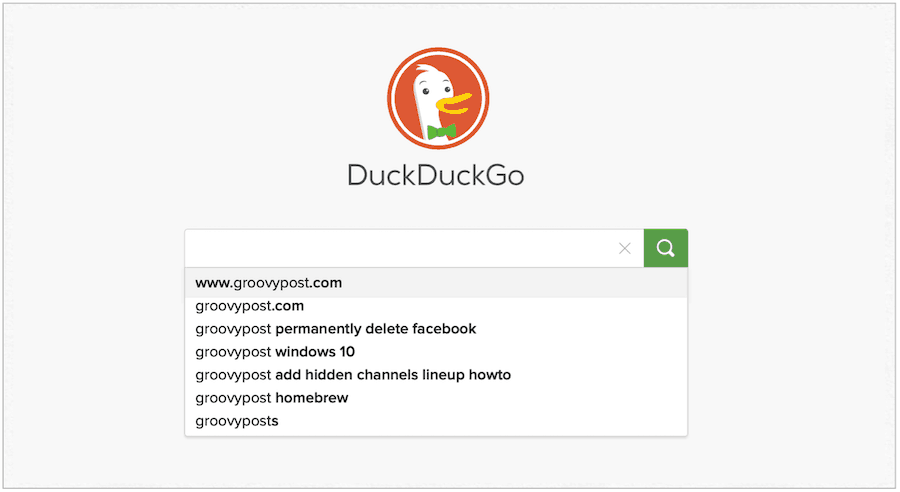 DuckDuckGo ιστοσελίδα