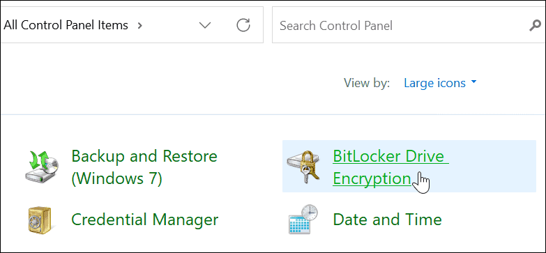 Πίνακας ελέγχου BitLocker Security