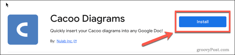 Εγκατάσταση του πρόσθετου cacoo στα Έγγραφα Google