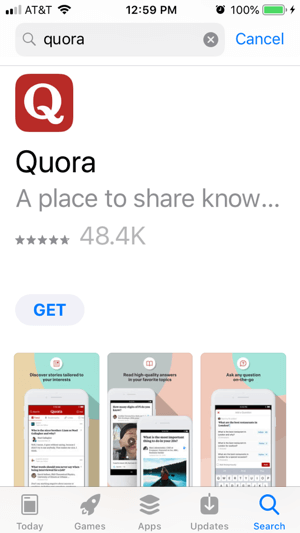 Πρόσβαση στο Quora σε επιτραπέζιο ή κινητό.