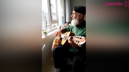 Ο παππούς παίζει και λέει "Ah lie world" με κιθάρα!