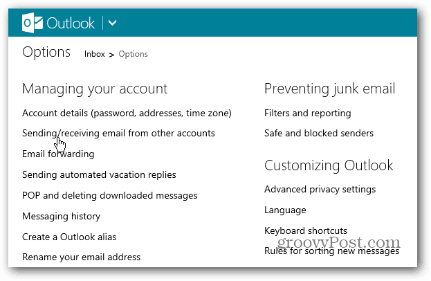 Συμβουλή του Outlook.com: Ορίστε τον προεπιλεγμένο λογαριασμό ηλεκτρονικού ταχυδρομείου