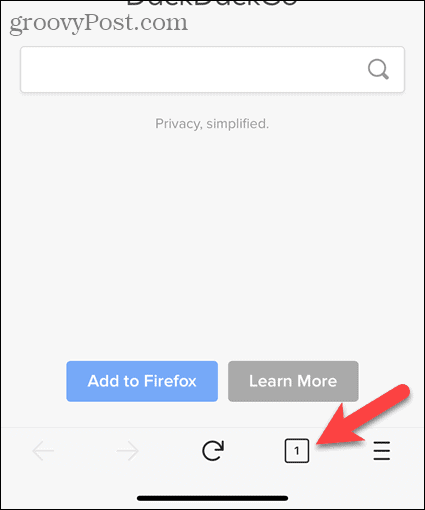 Πατήστε το κουμπί καρτέλας στο Firefox για iOS