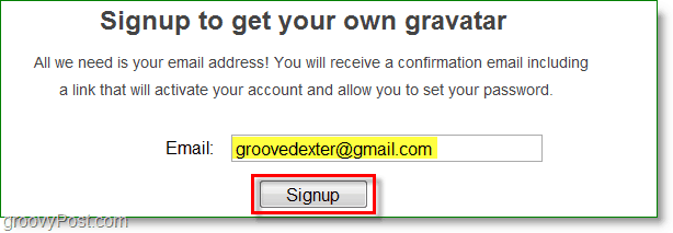 Gravatar screenshot - εγγραφή για να πάρετε το δικό σας gravatar