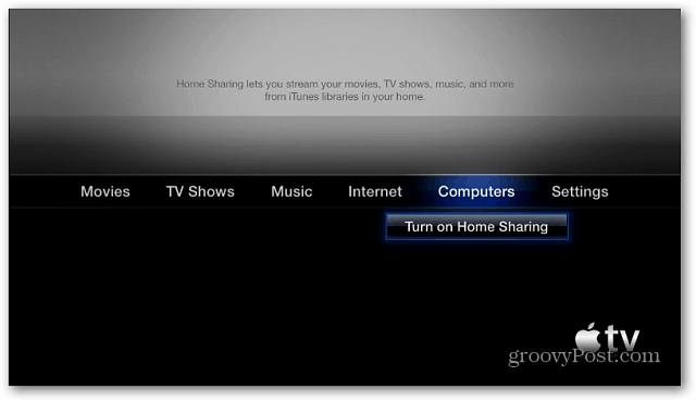 Apple TV Ενεργοποιήστε την Αρχική κατανομή