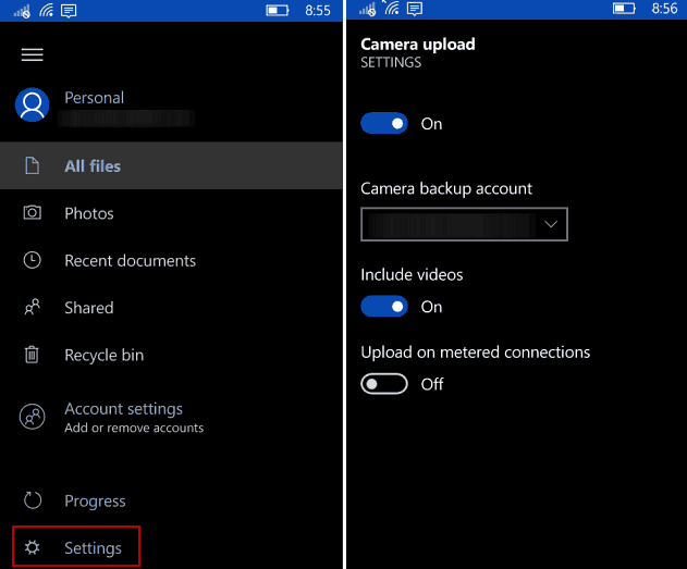 Κάνετε τα Windows 10 Mobile να δημιουργούν αυτόματα αντίγραφα ασφαλείας σε OneDrive