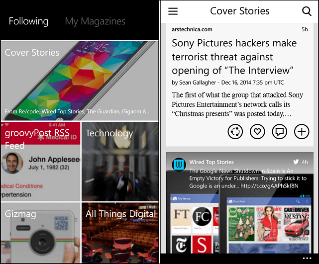 Το Flipboard είναι διαθέσιμο για 512MB Windows Phone