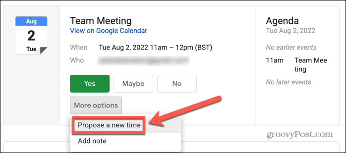 ημερολόγιο google gmail προτείνει νέα ώρα