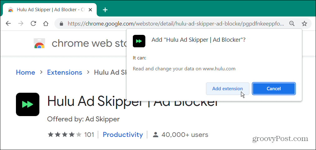 Επέκταση Hulu Ad-Block