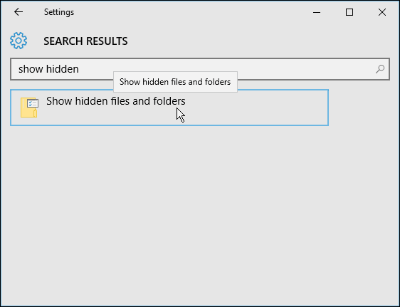 Αναζήτηση των ρυθμίσεων των Windows 10