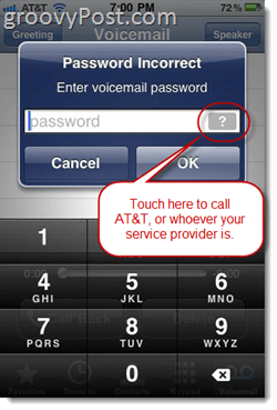 iPhone error MEssage "Κωδικός λάθους εισάγετε τον κωδικό πρόσβασης φωνητικού ταχυδρομείου"