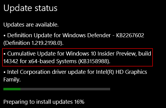 Η ενημερωμένη έκδοση των Windows 10 KB3158988 για το Build Build 14342 for PCs