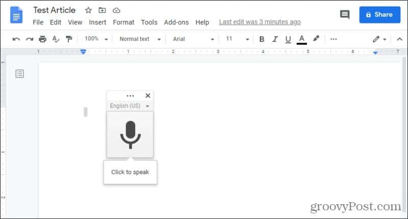 φωνητικό μικρόφωνο google docs