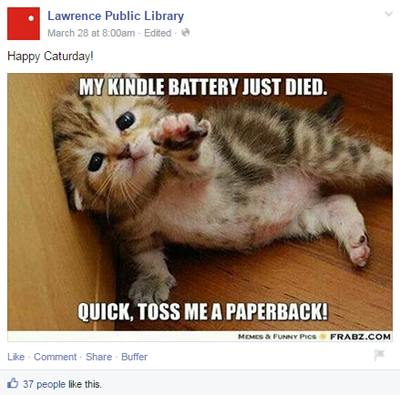 Δημόσια βιβλιοθήκη του Lawrence στο Facebook
