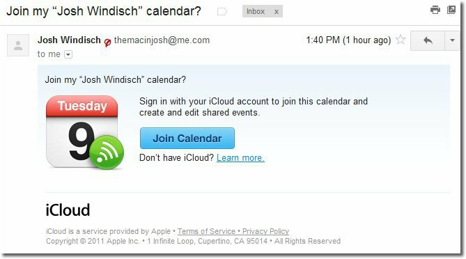 Apple iCloud: Κοινή χρήση δημόσιων και ιδιωτικών ημερολογίων