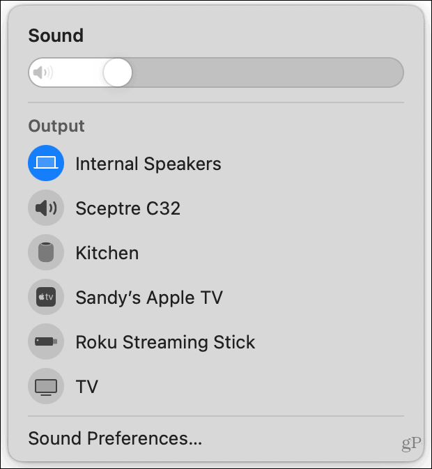 Έλεγχος ήχου σε Mac