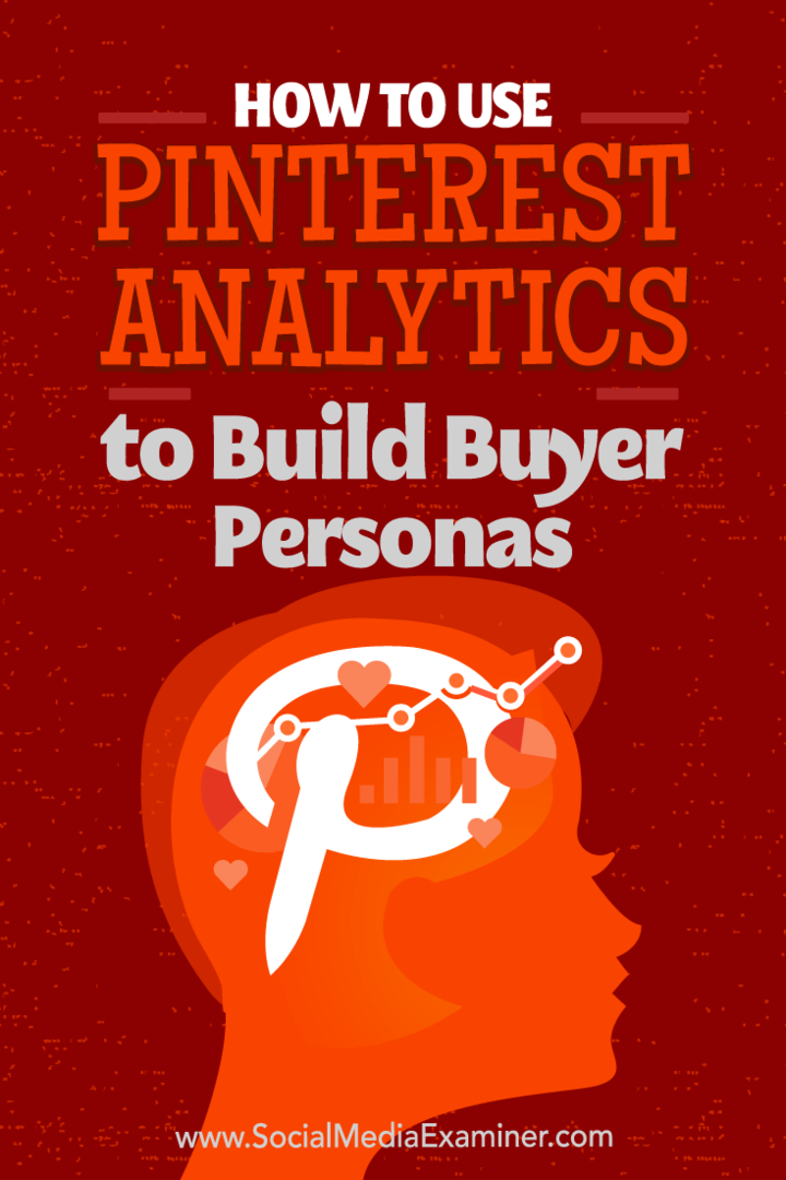 Πώς να χρησιμοποιήσετε το Pinterest Analytics για να δημιουργήσετε Personas αγοραστών από την Ana Gotter στο Social Media Examiner.