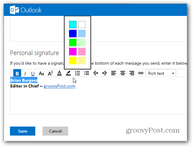 Πώς να δημιουργήσετε μια υπογραφή Outlook.com