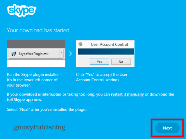 Το Skype HD Outlook εγκατέστησε plugin