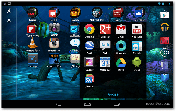 Αρχική οθόνη Android Nexus 7