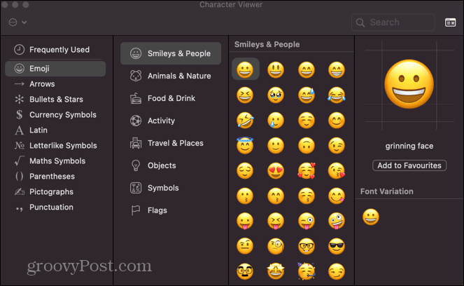 πρόγραμμα προβολής emoji mac