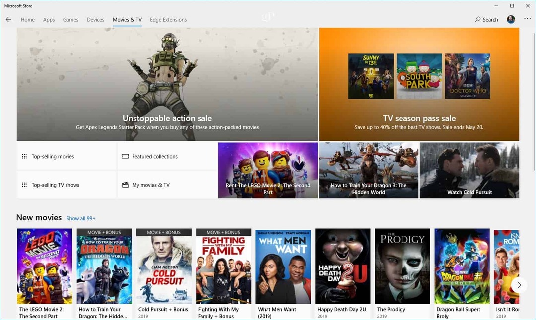 Η Microsoft Store Movies TV