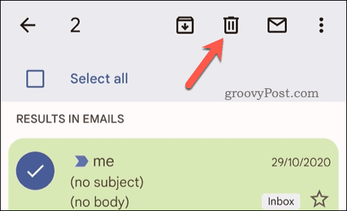 Διαγραφή επιλεγμένων email στο Gmail στο κινητό