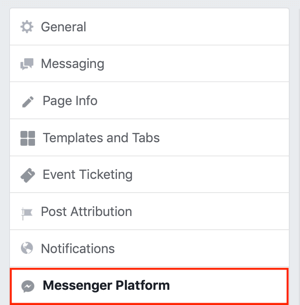 Υποβολή στην καρτέλα Facebook Messenger Discover, βήμα 1.
