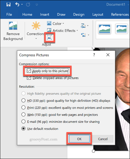 Συμπίεση εικόνων στο Microsoft Word