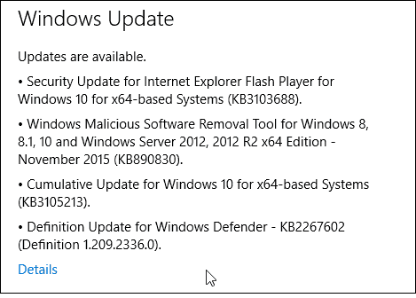 Ενημέρωση των Windows 10 KB3105213