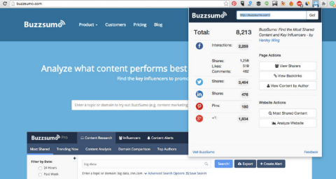 buzzsumo google chrome επέκταση για μετρήσεις στο twitter