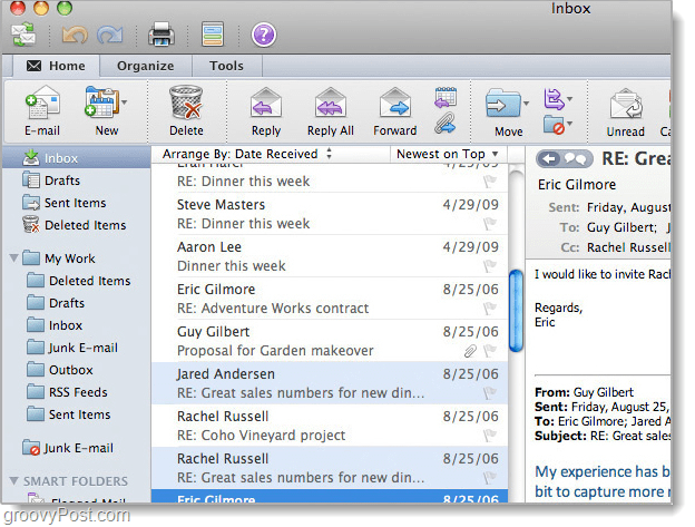 Outlook 2011 για Mac screenshot