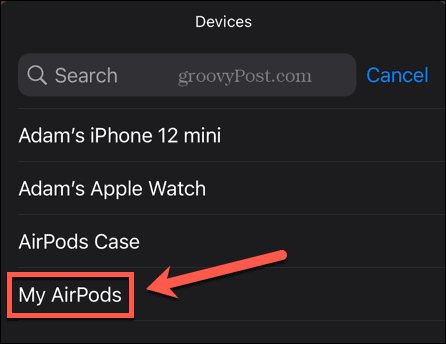 widget μπαταρίας iphone select airpods