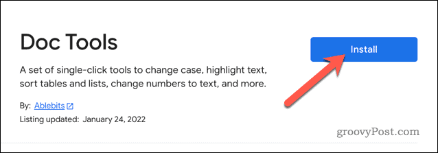 Εγκατάσταση του πρόσθετου Doc Tools στα Έγγραφα Google
