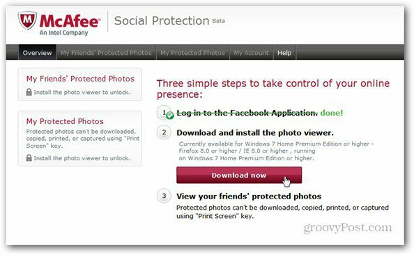 mcaffee κοινωνική προστασία εγκατάσταση θεατή φωτογραφιών