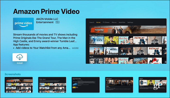 Εγκαταστήστε το Amazon Prime Video Apple TV