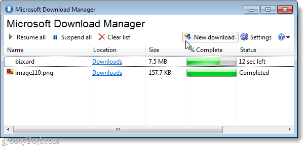 Το Microsoft Download Manager είναι ένα απλό εργαλείο για την λήψη μέσω ασταθών ή αργών συνδέσεων