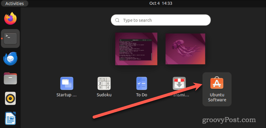 Κάντε κλικ στο Λογισμικό Ubuntu