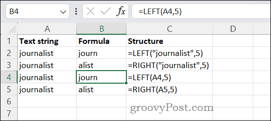 Χρήση συναρτήσεων LEFT και RIGHT στο Excel