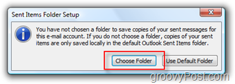 Εγκατάσταση του φακέλου αλληλογραφίας ΑΠΟΣΤΟΛΗ για λογαριασμό iMAP στο Outlook 2007