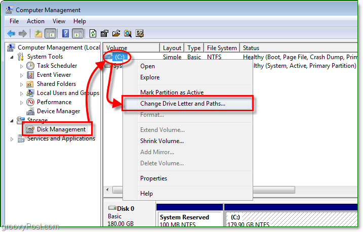 Πώς να αλλάξετε γράμματα μονάδας δίσκου στα Windows 7 ή Vista