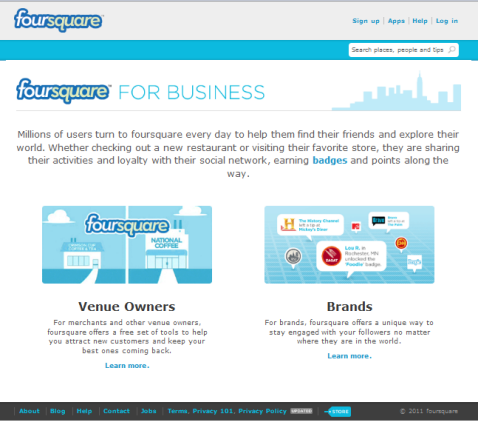 Foursquare για επιχειρήσεις
