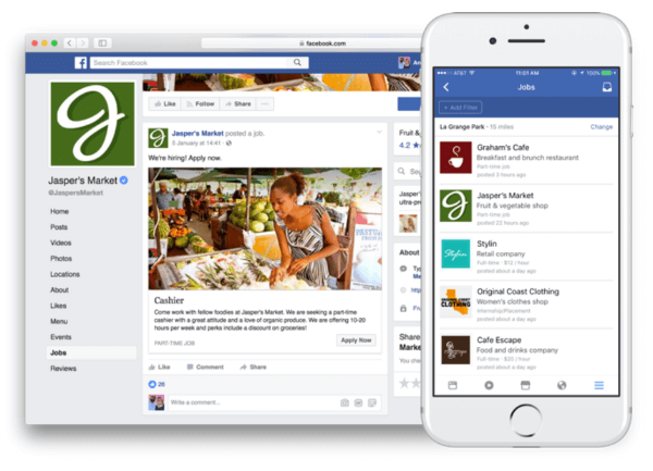 Το Facebook παρουσιάζει νέες δυνατότητες που επιτρέπουν την απόσπαση θέσεων εργασίας και την εφαρμογή απευθείας στο Facebook.