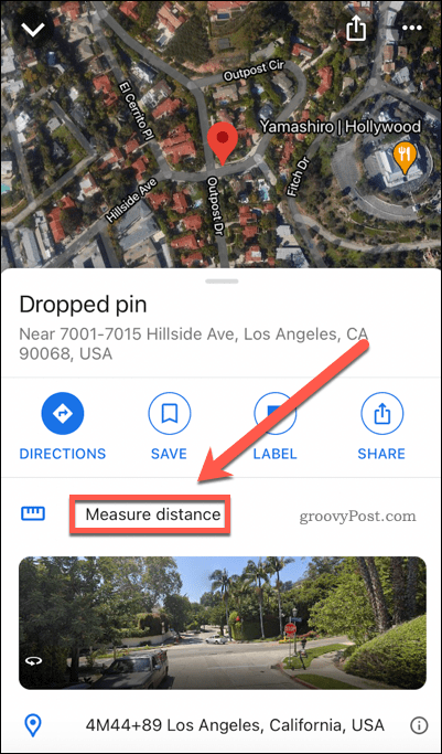 Οι Χάρτες Google μετρούν το κουμπί απόστασης στο κινητό